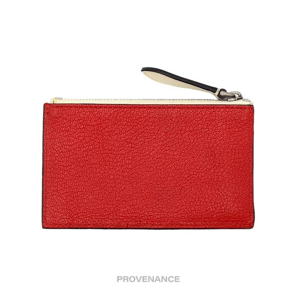 🔴 Burberry Two Tone Zip Card Wallet - Red/White - Picture 3 of 8